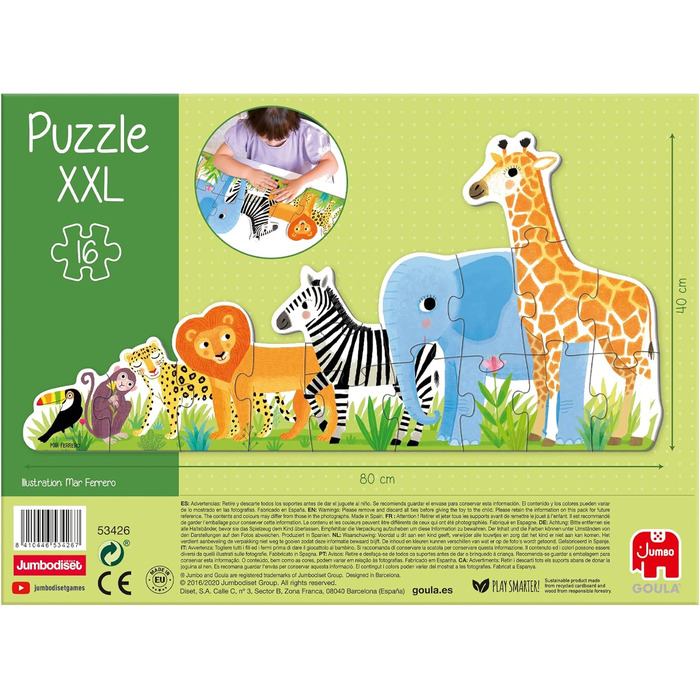 Пазл XXL&39 - Джунглі, від малого до великого, від 2 років, 53426 - &39