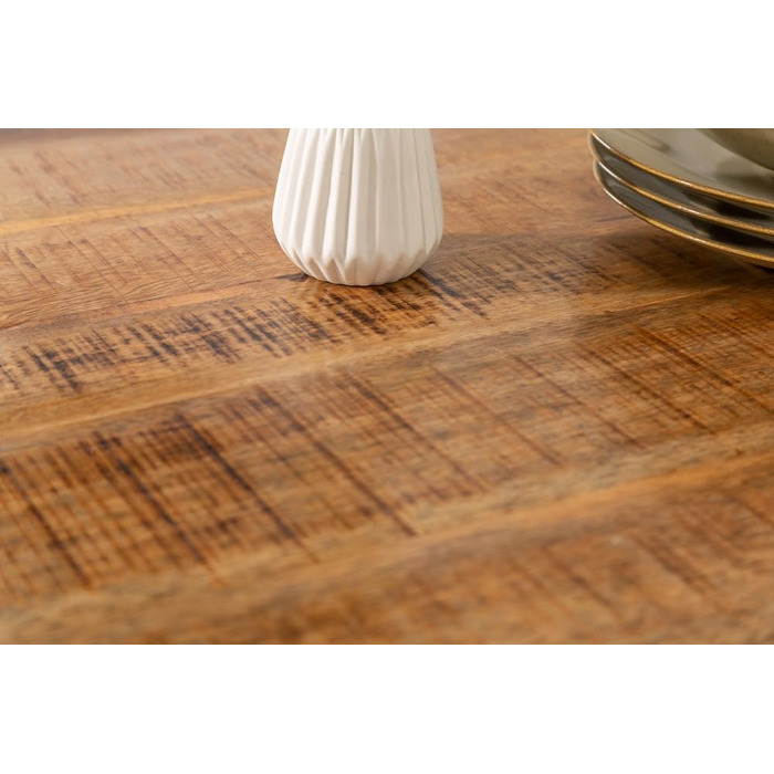 Обідній стіл Riess Ambiente з масиву дерева, Iron Craft 200 см, мангове дерево, промисловий дизайн, з X-подібними ніжками, кухонний стіл, конференційний стіл 200 см