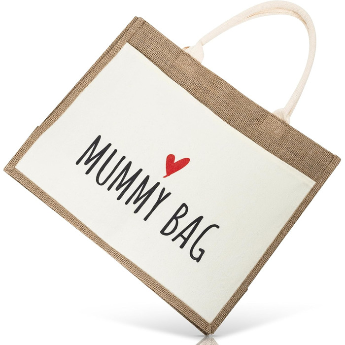 Затишна сумка з джутової тканини подарунок для мами, майбутньої мами або вагітної. Велика сумка для покупок з рафії джутова сумка