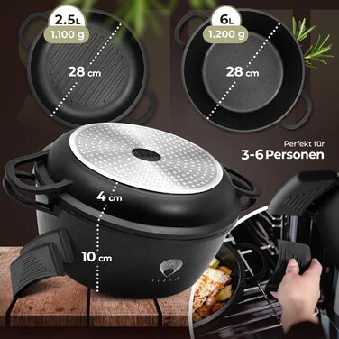 В1 лита алюмінієва сковорода з кришкою підходить для використання в духовці для запікання та тушкування або як сковорода для індук