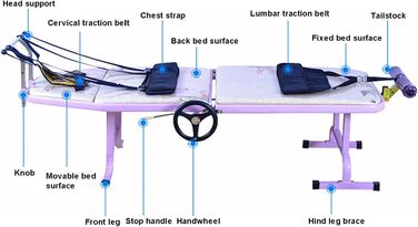 Багатофункціональний тренажер для поперекового витягування, машина для подовження поперекової тяги, шийне та поперекове тракційне ліжко, просте у використанні, підходить для клінік домашнього офісу для полегшення болю в