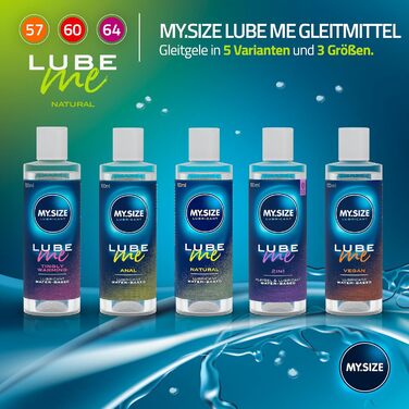 Набір MY.SIZE, презервативи 57, 60, 64 mm, лубрикант 100 мл, 9 шт