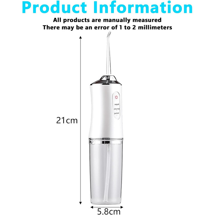 Іригатор порожнини рота бездротовий, Іригатор порожнини рота Акумуляторний електричний, Електричний очищувач зубів, Іригатор для порожнини рота має 3 режими та 4 насадки, Міжзубний очищувач для подорожей, Іригатор порожнини рота для сім'ї та друзів