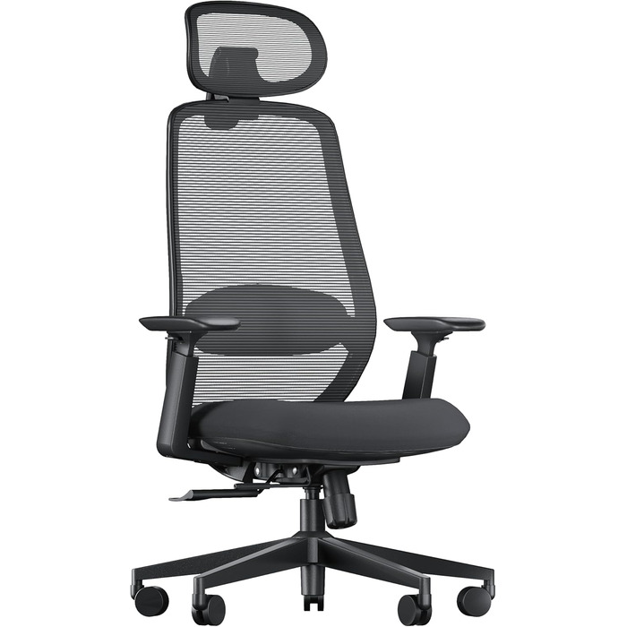 Ергономічне офісне крісло ProtoArc EC200, робоче крісло з регульованою поперековою опорою по висоті та глибині, глибина сидіння, регулювання висоти, 3D-підголівник, комп&39ютерне крісло для домашнього офісу, чорне