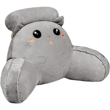 Подушка для читання для ліжка, м&39яка, пухнаста подушка для спини для читання з підлокітниками та знімним підголівником, мила спинка дивана з котом для дорослих та дітей