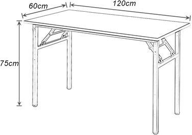 Потрібен розкладний стіл, комп&39ютерний стіл, письмовий стіл, класичний розкладний стіл 120 см, виготовлений з дерев&39яних матеріалів та металевого каркасу, конференц-столи, ПК-стіл, офісний стіл, обідній стіл для дому та офісу, 120 * 60 см, AC5BW
