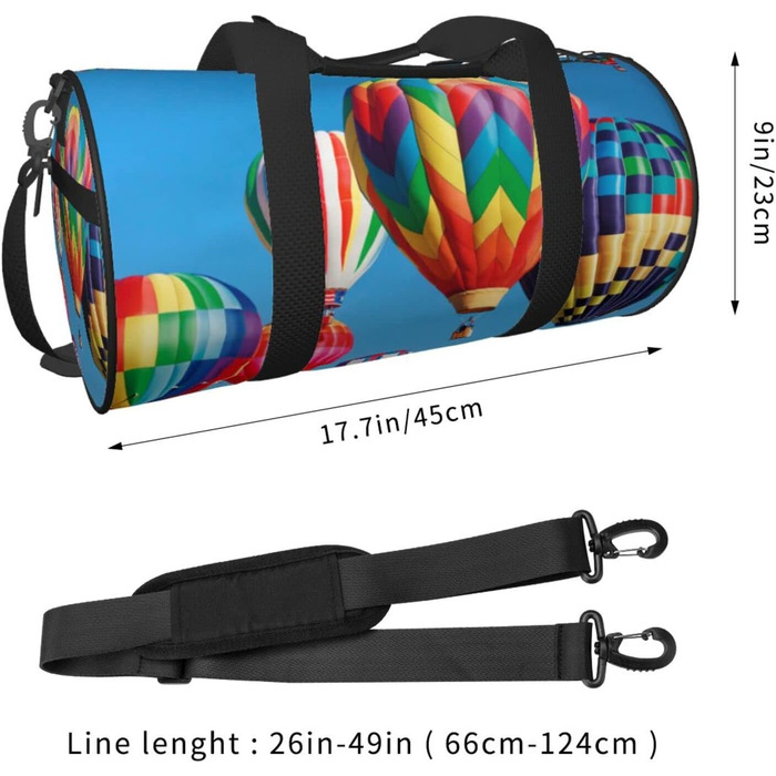 Дорожня сумка-циліндр з малюнком повітряних кульок, спортивна сумка для чоловіків та жінок, сумка-мішок, спортивна сумка