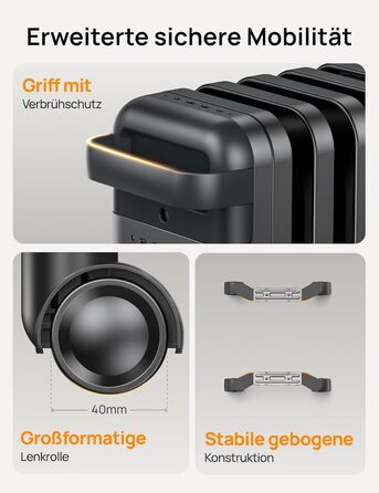 Енергозберігаючий масляний радіатор Dreo, електричний обігрівач потужністю 2000 Вт з 9 ребрами, 3 налаштування нагріву, 4 режими, 24-годинний таймер, захист від перегріву та перекидання, тихий електричний радіатор з термостатом, OH521