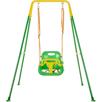 Дитячі гойдалки FUNLIO зі складною металевою підставкою для приміщення та вулиці, дитячі гойдалки з 4 мішками для піску, легко зби