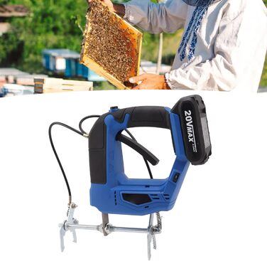 Акумуляторний електричний бджолиний шейкер із протиковзкою ручкою, акумуляторний для ферми медоносних бджіл (синій) EU Plug Blue