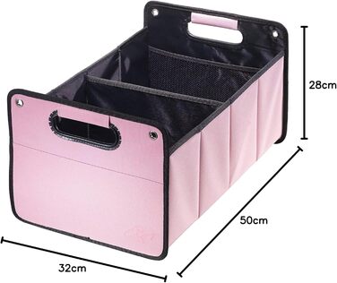 Рожевий - Сумка для багажника автомобіля з поліестеру з міцною основою - Складаний органайзер для автомобільного багажника - Автом