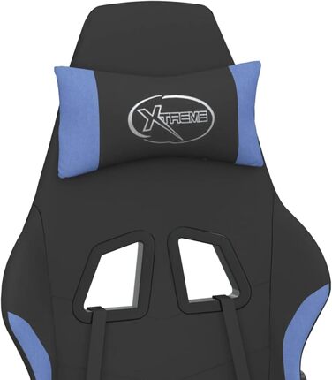 Ергономічне ігрове крісло чорного/синього кольору - зручне сидіння, регульоване, поворот на 360, модель 3143718