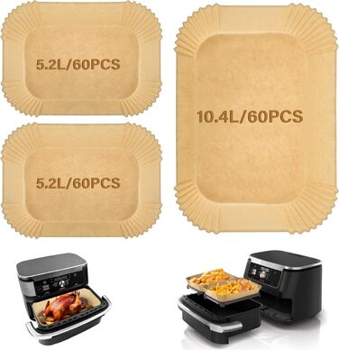 Папір для випічки для мультипечі Ninja Foodi Flexdrawer 10.4 л Air Fryer Af500de, аксесуари Аерофритюрниця для Ninja AF500EU, 180 шт.