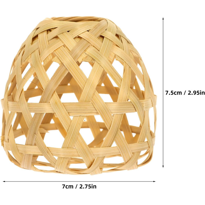 Міні абажури Плетені круглі люстри Чохли для ламп Абажури в сільському стилі Ретро Аксесуари для світильників Хакі, 4 шт.