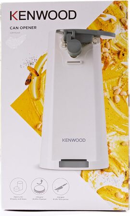 Електричний консервний ніж Kenwood CAP070. A0WH, багатофункціональний кухонний гаджет 3-в-1 із вбудованою точилкою для ножів, відкривачкою для консервів і відкривачкою для пляшок, з намотувачем кабелю, 70 Вт, білий