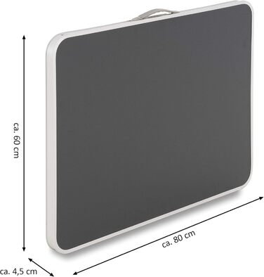 Кемпінговий стіл, вуличний стіл, сірий, складаний з ручкою для перенесення, 80x60x70 см, легкий, розкладний стіл, бічний столик, столик-валіза, кемпінговий стіл, балконний стіл