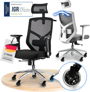 Ергономічне офісне крісло ПЕРЕМОЖЕЦЬ ТЕСТУ Коліщатка, що не подряпаються, повітропроникне Ергономічне робоче крісло Офісне крісло, вантажопідйомність 150 кг Комп&39ютерне крісло Обертове крісло Ергономічне офісне крісло, чорне