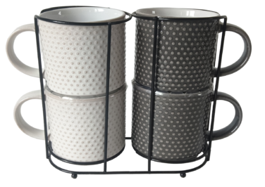 Набір чашок на підставці Limited Edition Point, 4х400 мл  (7123376)