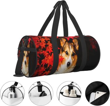 Дорожня сумка з милим коргі, спортивна сумка для чоловіків та жінок