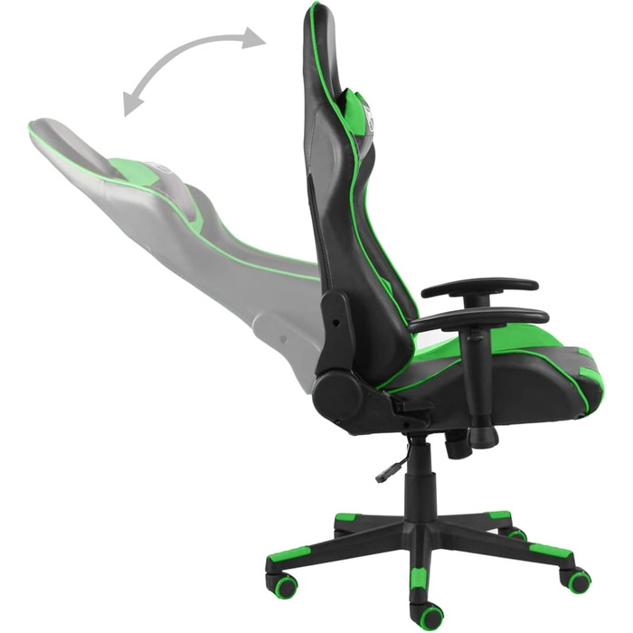 Обертове ігрове крісло, офісне крісло, ігрове крісло, письмове крісло, обертове крісло, зелений ПВХ
