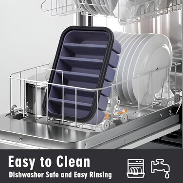 Контейнери для заморожування супів Webake, силіконові лотки для заморожування з кришками, 2 шт., 6 отворів, контейнери для заморожування, харчові контейнери, контейнери для зберігання, лотки для кубиків льоду для супу, кубиків льоду, бульйону, соусу або м