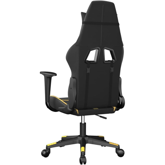 Геймерське крісло, офісне крісло, чорно-золотий колір, штучна шкіра