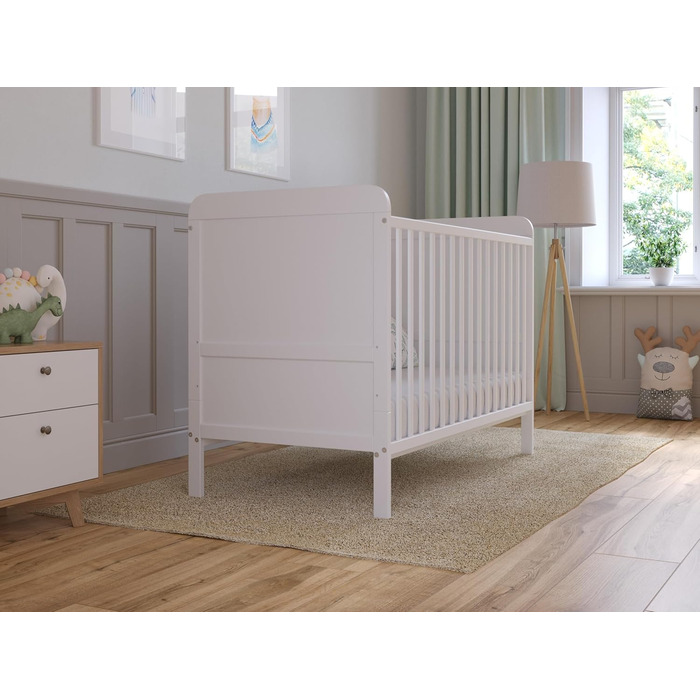 Дитяче ліжечко/спальне місце Love For Sleep 120x60 см з матрацом - Дерев&39яне дитяче ліжко, біле, Повний комплект дитячого ліжка - Розкладне ліжечко, біле, без шухляди