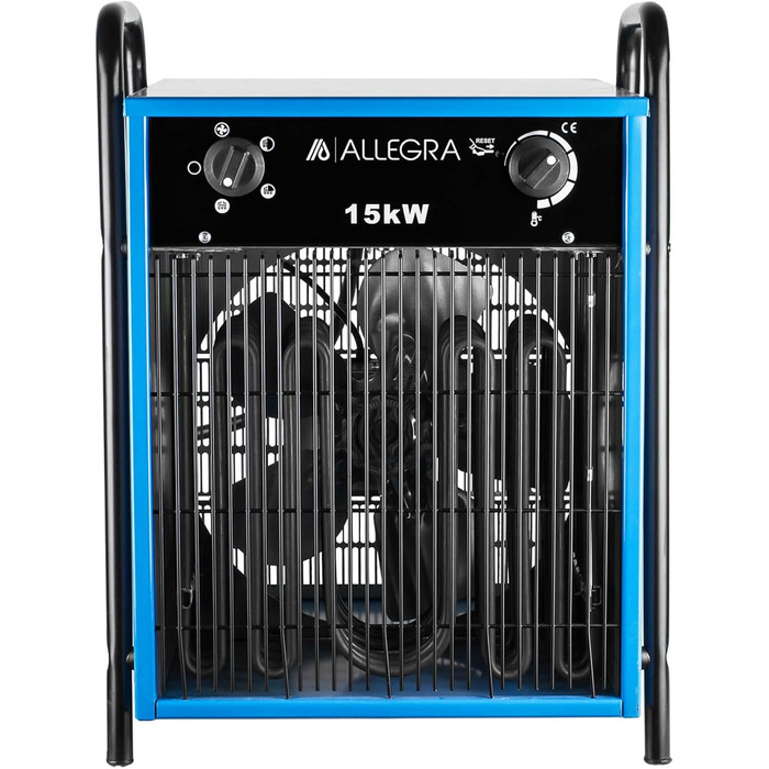 Електричний вентилятор-обігрівач ALLEGRA 15 кВт 400 В високої напруги Електричний обігрівач, будівельний обігрівач, вентилятор-обігрівач для будівельних майданчиків, промисловості та майстерень Професійний обігрівач з термостатом та захистом від перегріву