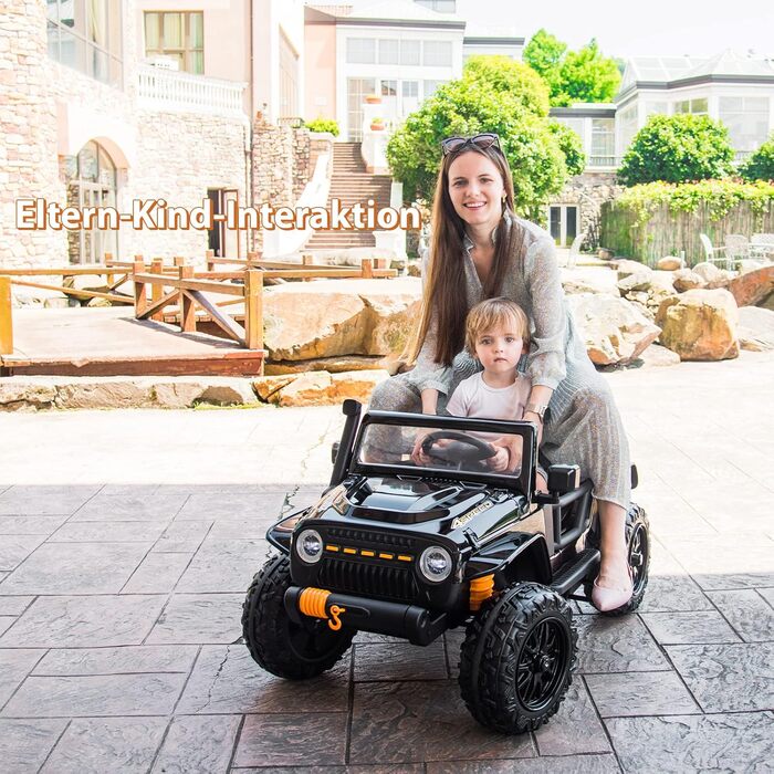 Дитячий електромобіль COSTWAY 12V з пультом дистанційного керування 2.4G, дитячий автомобіль з музикою, звуковими сигналами та пош