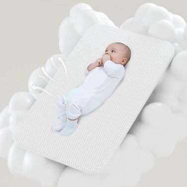 Дитяче ліжечко-ліжечко, дитяча колиска з колесами, дихаюча сітчаста тканина, безпечна та стійка конструкція, дитяче ліжко з 5 режимами гойдання (БЕЖЕВИЙ)