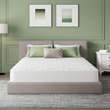 Матрац Novilla Pocket Spring H3 140x200 7-зонний матрац з комфортною піною ko-Tex CertiPUR US Spring Mattress 20 см середньої жорсткості White-20 см 140 x 200 см