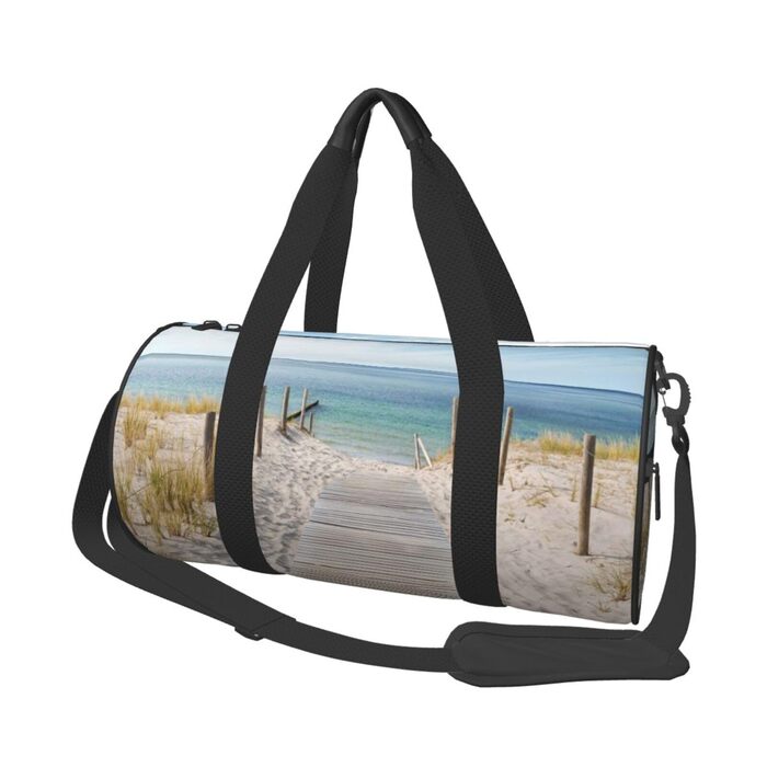 Спортивна сумка, дорожня сумка, пляжна сумка, з принтом, сумка на нічліг, чорна, універсальний розмір