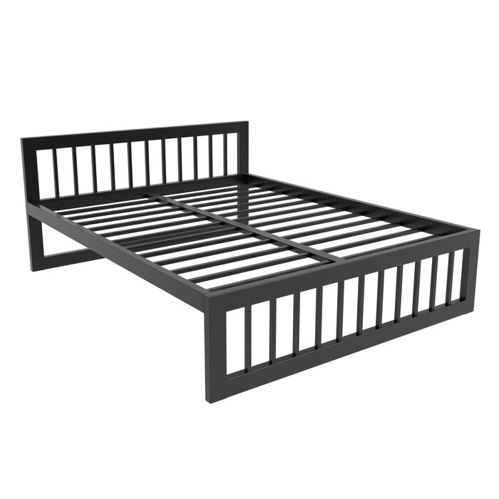 Металеве ліжко 120x200 см Вантажопідйомність до 1000 кг та складання &lt10 хв Міцний каркас ліжка з місцем для зберігання 37 см, без скрипу, чорного кольору Вертикальне 120x200 см