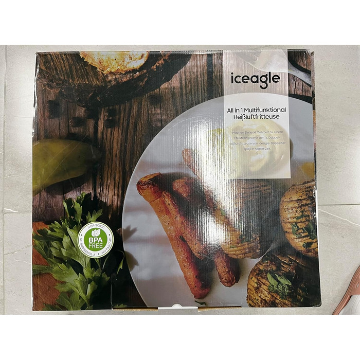 Двокамерна фритюрниця iceagle 11 л - XXL фритюрниця з 2 відділеннями Двозонна фритюрниця, 6 функцій приготування, сенсорний екран, книга рецептів, здорові страви для великої родини Подвійний кошик 11 л