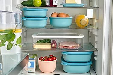 Кругла прямокутна миска Mepal Multi Bowl - Посуд для мікрохвильової печі - Підходить як герметична коробка для зберігання в холодильнику, посуді для мікрохвильової печі та як контейнер для зберігання продуктів - 2000 мл - Яскраво-синій