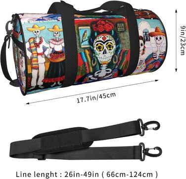 Сумка-мішок День Мертвих, спортивна сумка для фітнесу та подорожей, велика дорожня сумка для покупок, сумка на нічліг та на вихідні для жінок та чоловіків