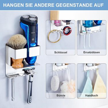 Тримач для зубної щітки - дозатор зубної пасти настінний без свердління, електричний тримач для зубної щітки самоклеючий тримач дл