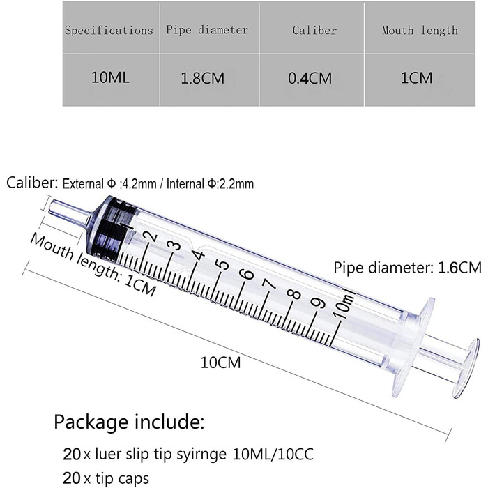 Формований пластиковий шприц обємом 300 мл з трубкою довжиною 1 м і 20 мл/10 мл кожен від /5 мл до 2 шт./1 мл до 6 шт. для відсмоктування рідини для вимірювання поживних речовин у гідропоніці