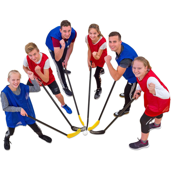 Набір хокейних ключок Betzold Uni-Hockey Set Pro - 12 хокейних ключок, м&39ячі на 3 отвори, флорбольні, просунуті, без кольору