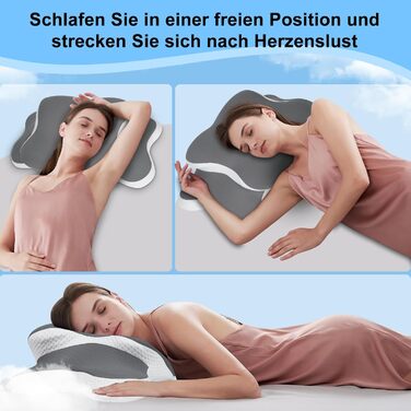 Подушка з піни з ефектом пам&39яті, ергономічна подушка з автоматичною пружинною фіксацією, ортопедична подушка для полегшення болю в шиї з піною з ефектом пам&39яті для сну на боці, спині та животі