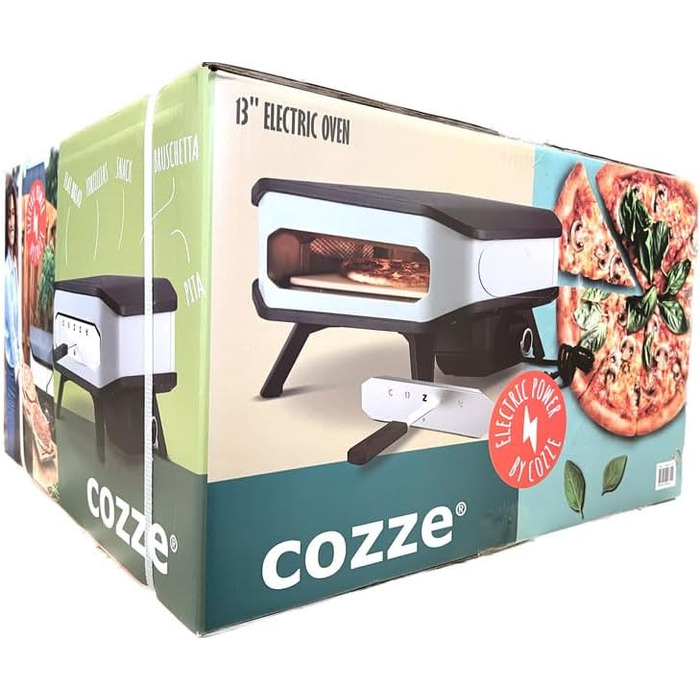 Електрична піч для піци cozze 13 з каменем для піци, 230 В/2200 Вт, цифровий контроль температури, включаючи передню кришку, чорний