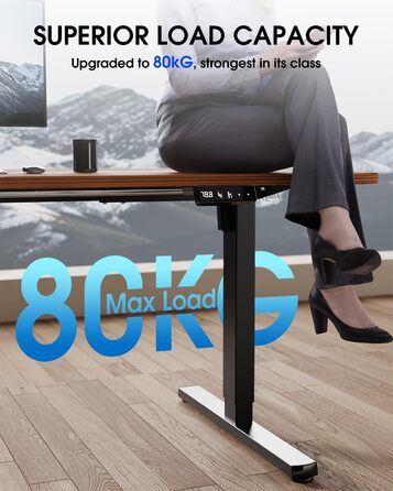 Каркас столу з регулюванням висоти та кабельним лотком, електрично регульований по висоті каркас столу з потужним двигуном, контролером пам&39яті та функцією захисту від зіткнень (чорний)