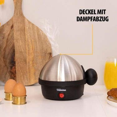 Яйцеварка Tristar EK-3076 - на 7 яєць, чорна нержавіюча сталь