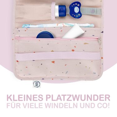 Сумка для підгузків Jubi з пеленальним килимком для подорожей з додатковим простором - маленька сумка для підгузків - рожева з кон