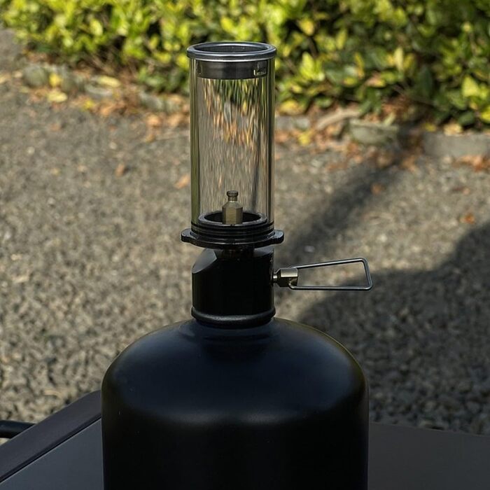 Ліхтар, паливні ліхтарі, газовий ліхтар для міні-кемпінгового ліхтаря, термостійке скло, чорний газовий ліхтар