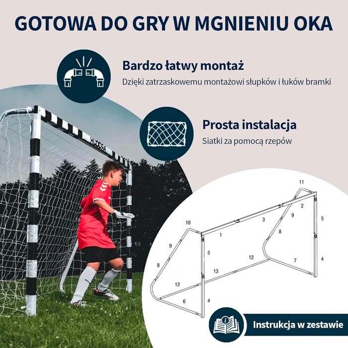 Футбольні ворота Hudora 76903 зі справжньою висотою 200 см