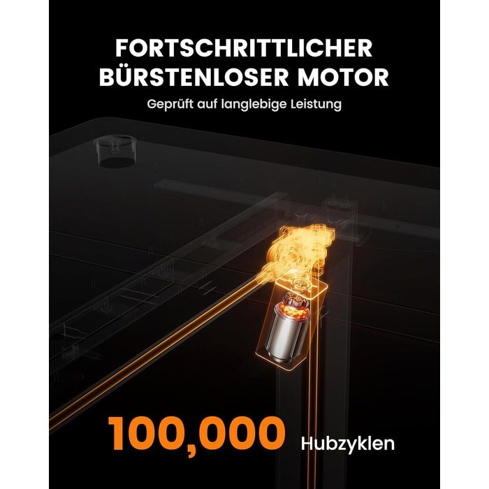 Стіл ErGear з регулюванням висоти - 160 x 80 см, вантажопідйомність 100 кг, електричний стіл з удосконаленим безщітковим двигуном, тиха робота, міцний металевий каркас, чотирисекційна стільниця 160 x 80 см, білий колір