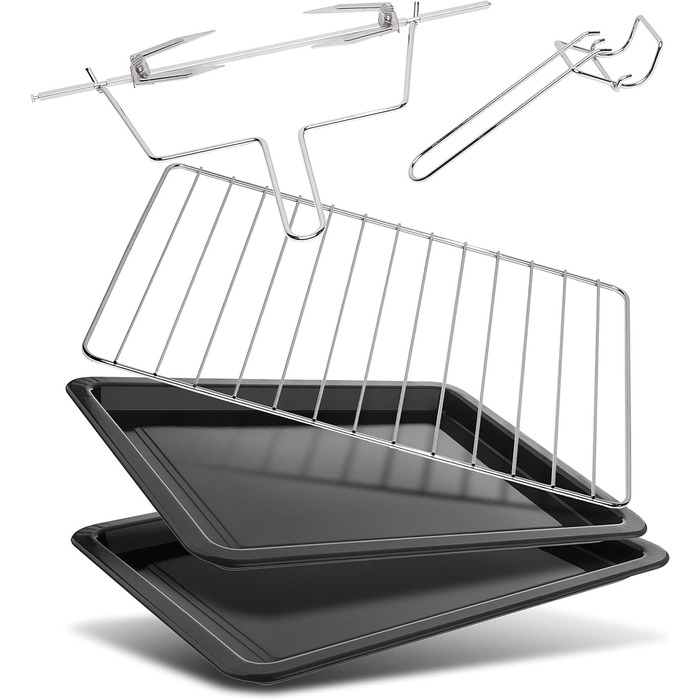 Міні-піч TurboTronic з конвекцією 35л чорна 1600 Вт, міні-піч з 2 деками, таймер, піч для піци, гриль