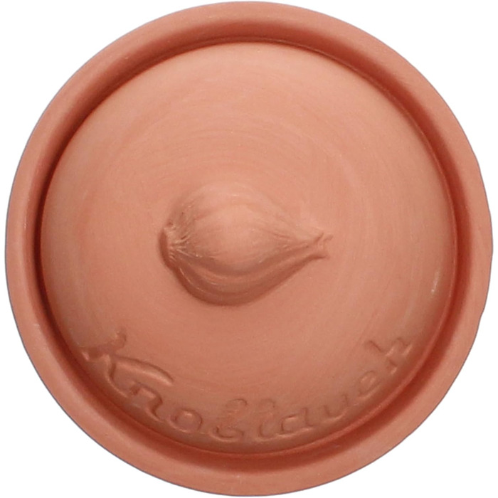 Горщик для часнику MamboCat Terra з теракоти Ø 12,8 см Глиняний горщик з кришкою для вашої кухні Гарної форми контейнер для зберігання з рельєфним малюнком та написами Ідеально підходить для тривалого зберігання