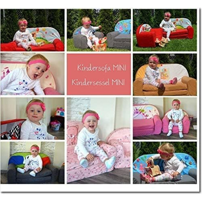 Дитяче крісло від 1 року - Розкладне дитяче крісло - М'яке крісло 45x441см (в розкладеному вигляді 97см) - Крісло з поролону дитяч